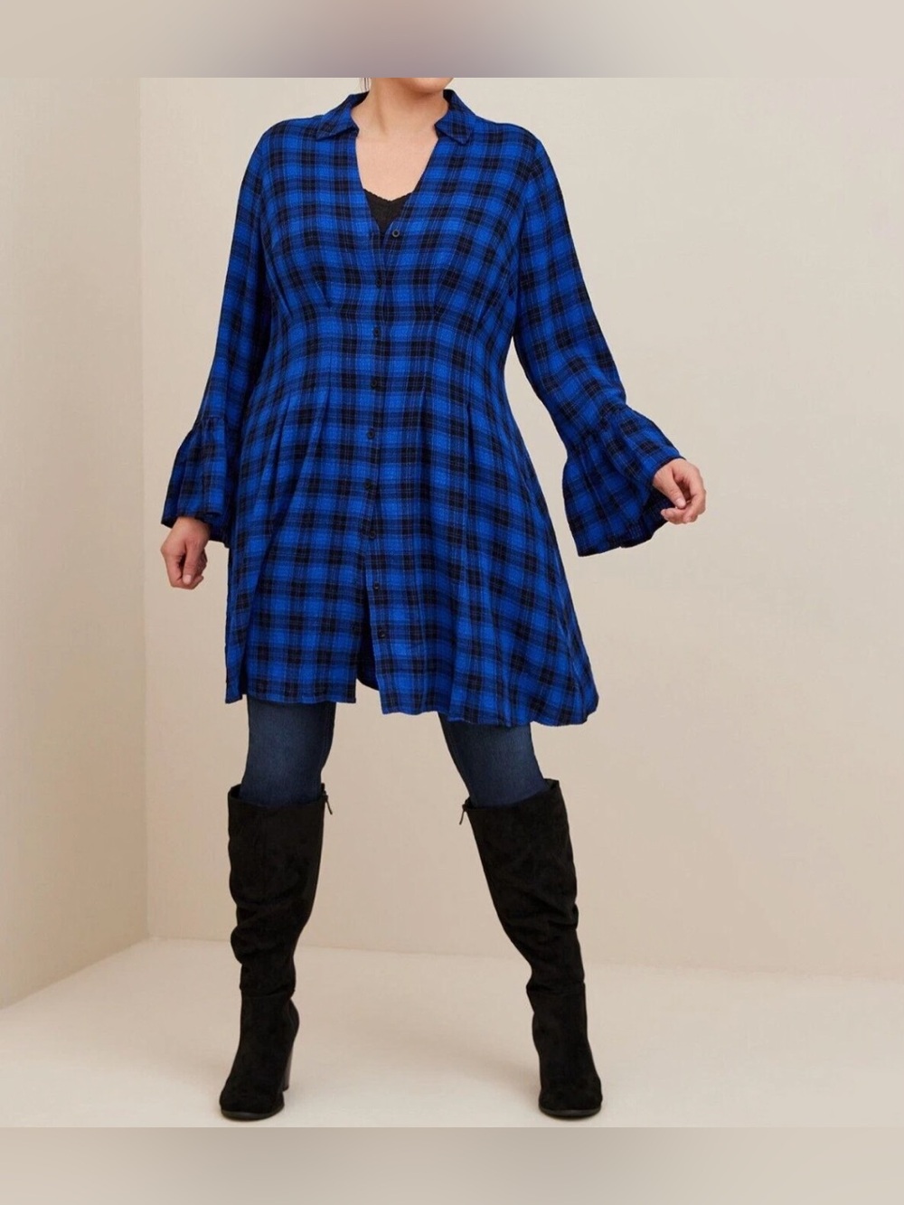 Torrid Mini Gauze Bell Sleeve Shirtdress – Size 2 – EUC –Boho Button Front Dress